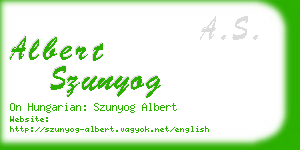 albert szunyog business card